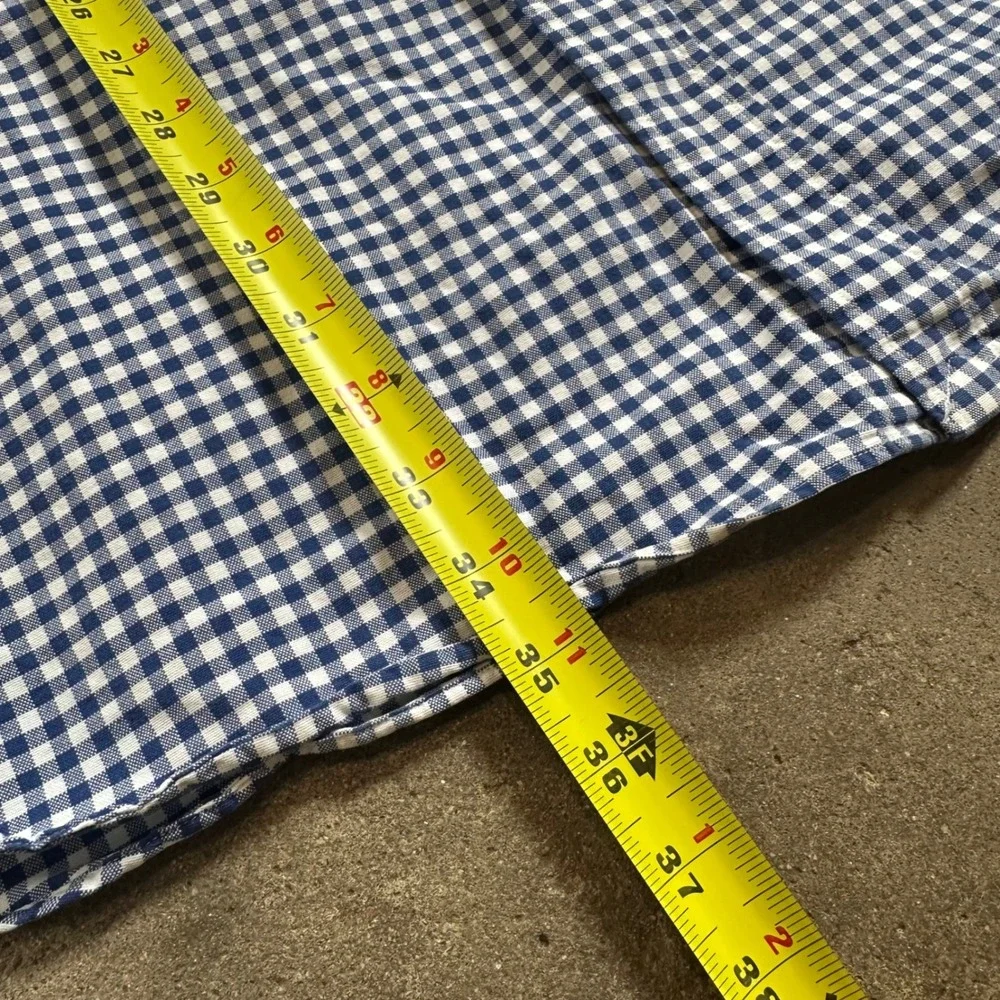 Ralph Lauren Button Down Men 3XLT Blue Gingham Check Plaid LS Shirt Flesh Pony - Picture 7 of 11